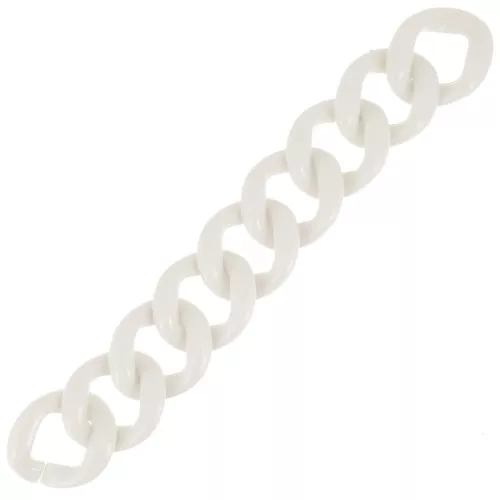 9 eslabones acrílicos 39x34 mm para la creación de pulseras - Crema x22cm