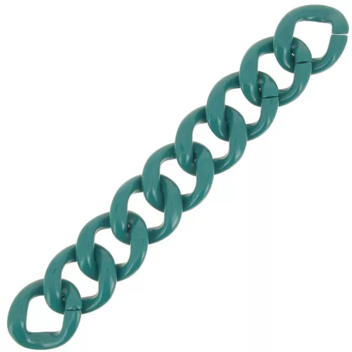 9 eslabones acrílicos 39x34 mm para la creación de pulseras - Azul pato x22cm