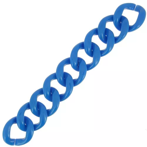 9 eslabones acrílicos 39x34 mm para la creación de pulseras - Azul eléctrico x22cm
