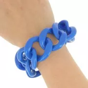 9 eslabones acrílicos 39x34 mm para la creación de pulseras - Azul eléctrico x22cm