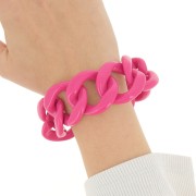 9 eslabones acrílicos 39x34 mm para la creación de pulseras - Candy Pink x22cm