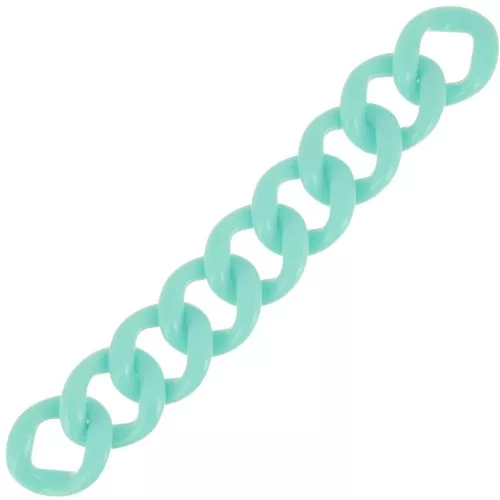 9 eslabones acrílicos 39x34 mm para la creación de pulseras - Turquesa claro x22cm