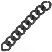 9 eslabones acrílicos 39x34 mm para la creación de pulseras Negro opaco saté x22cm