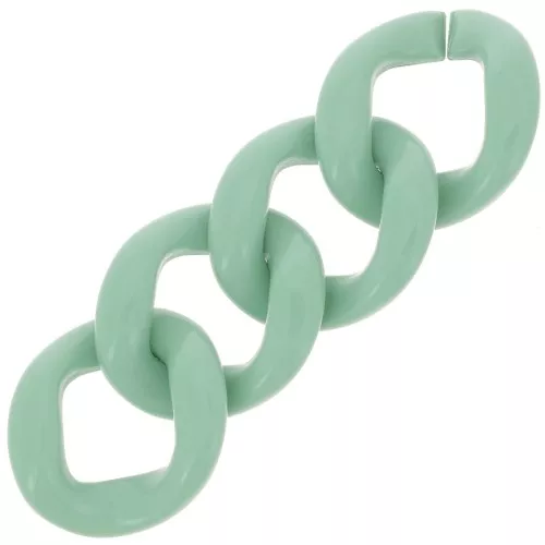 Eslabón acrílico trenzado ovalado 39x34 mm - Sage x1