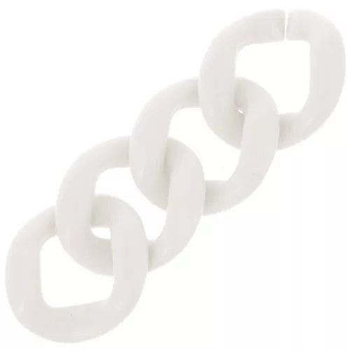 Eslabón acrílico trenzado ovalado 39x34 mm - Crema x1