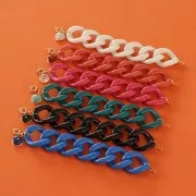 Eslabón acrílico trenzado ovalado 39x34 mm - Crema x1