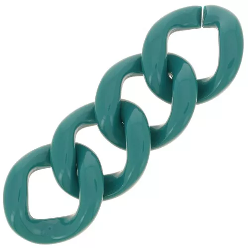 Eslabón acrílico trenzado ovalado 39x34 mm - Azul pato x1
