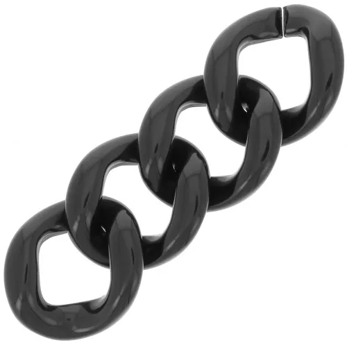 Eslabón acrílico trenzado ovalado 39x34 mm - Negro x1