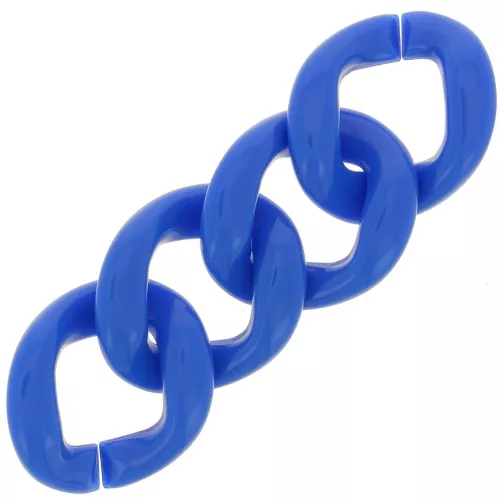 Eslabón acrílico trenzado ovalado 39x34 mm - Azul eléctrico x1