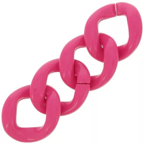 Eslabón Acrílico Ovaladoado Retorcido 39x34 mm - Rosa Caramelo x1