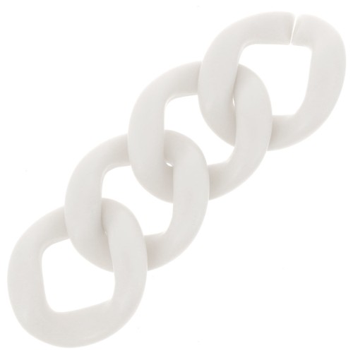 Eslabón acrílico trenzado ovalado 39x34 mm - Crema opaco satén x1
