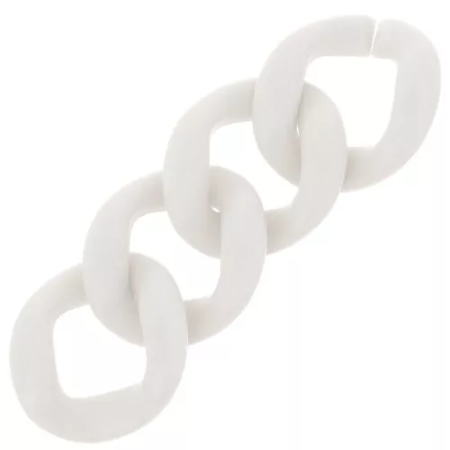 Eslabón acrílico trenzado ovalado 39x34 mm - Crema opaco satén x1