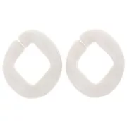 Eslabón acrílico trenzado ovalado 39x34 mm - Crema opaco satén x1