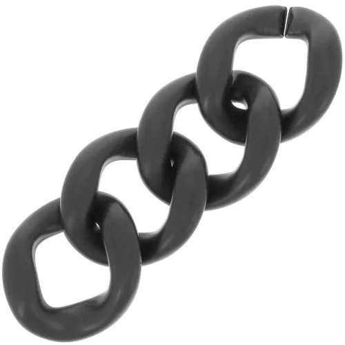 Eslabón Acrílico Torcido Ovaladoado 39x34 mm - Negro Opaco satén x1