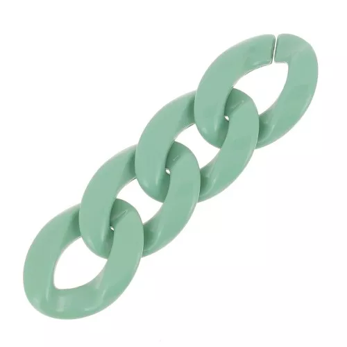 Eslabón Acrílico Torcido Ovalado 29x21 mm - Sage x1