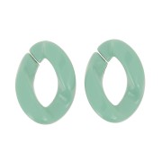 Eslabón Acrílico Torcido Ovalado 29x21 mm - Sage x1