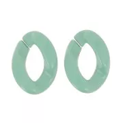 Eslabón Acrílico Torcido Ovalado 29x21 mm - Sage x1