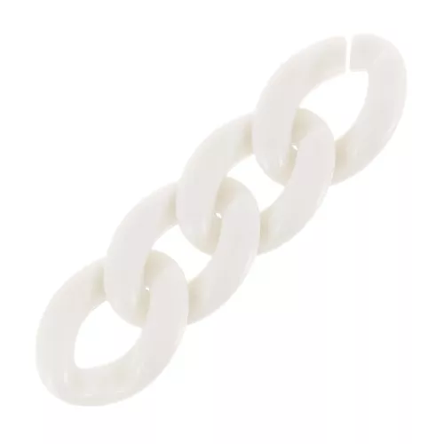 Eslabón Acrílico Torcido Ovalado 29x21 mm - Crema x1