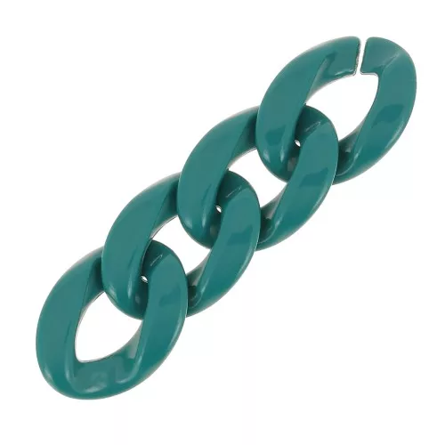 Eslabón acrílico trenzado ovalado 29x21 mm - Azul pato x1