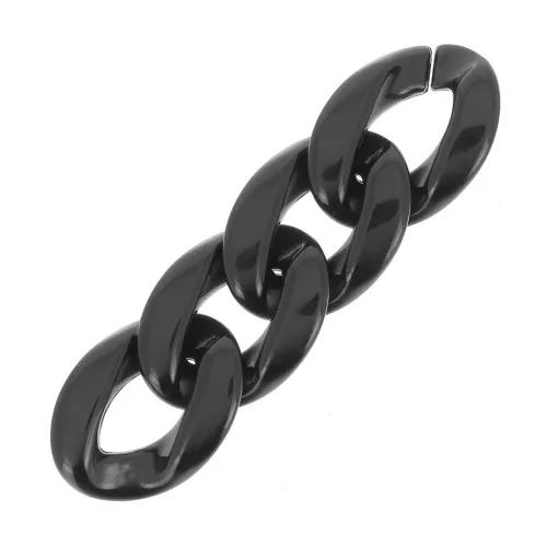Eslabón acrílico trenzado ovalado 29x21 mm - Negro x1