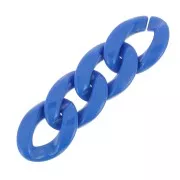 Eslabón acrílico trenzado ovalado 29x21 mm - Azul eléctrico x1
