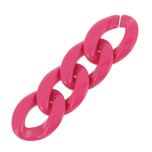 Eslabón Acrílico Ovaladoado Retorcido 29x21 mm - Rosa Caramelo x1
