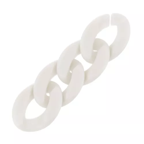 Eslabón acrílico retorcido oval 29x21 mm - Crema opaco satinado x1