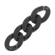 Eslabón Acrílico Torcido Ovalado 29x21 mm - Negro Opaco Satinado x1|raw }}