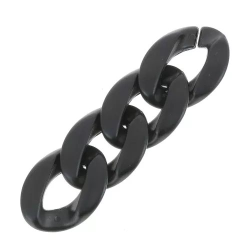 Eslabón Acrílico Torcido Ovalado 29x21 mm - Negro Opaco Satinado x1