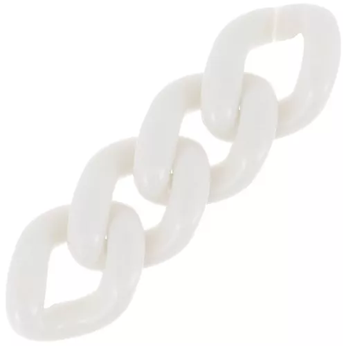 Eslabón acrílico trenzado ovalado 34x26 mm - Crema x1