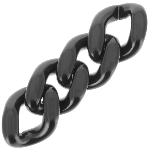 Eslabón acrílico trenzado ovalado 34x26 mm - Negro x1