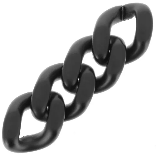 Eslabón Acrílico Torcido Ovaladoado 34x26 mm - Negro Opaco Satinado x1