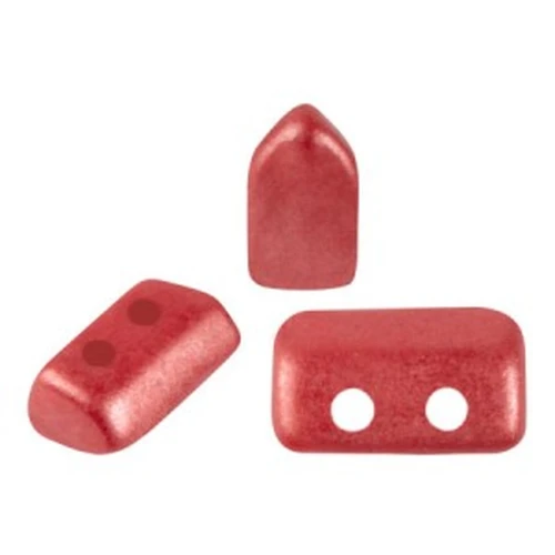 Cuentas de cristal Piros® by Puca® 2x5 mm - Coral oscuro pastel x10g
