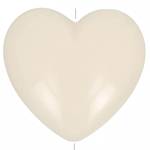 Cuenta corazón 26x27 mm en resina opaca - Crudo x1