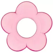 Colgante flor de resina transparente 21 mm - Rosa x1