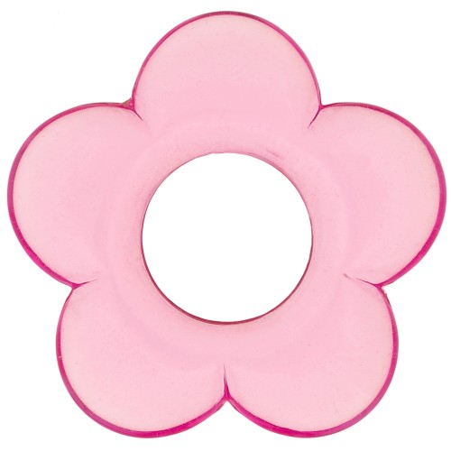 Colgante flor de resina transparente 21 mm - Rosa x1