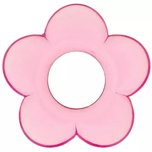 Colgante flor de resina transparente 21 mm - Rosa x1