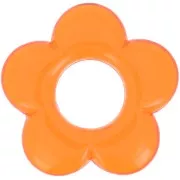Colgante Flor Resina Transparente 21mm - Naranja x1
