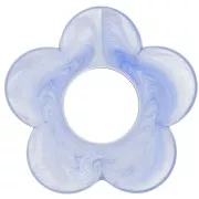 Gris azulado - Colgante flor de resina transparente 21 mm - Azul gris jaspeado x1 Colgante flor de resina transparente 21 mm - Azul gris jaspeado x1