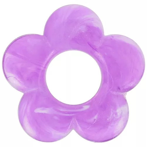 Colgante flor de resina transparente 21 mm - Ciruela jaspeada x1