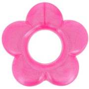 Colgante Flor 21 mm en Resina Opaca - Fucsia Nacarado x1