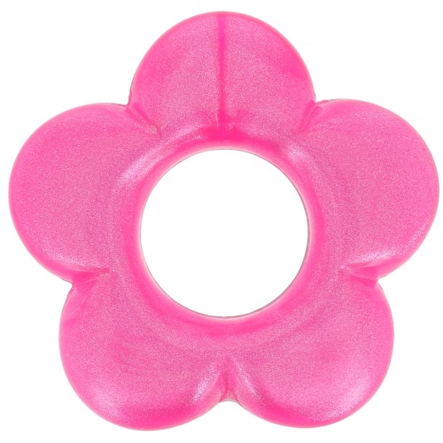 Colgante Flor 21 mm en Resina Opaca - Fucsia Nacarado x1