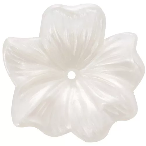 Cuenta flor de resina transparente de 23 mm - Marfil nacarado x1