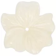 Cuenta flor de resina opaca de 23 mm - Crema x1