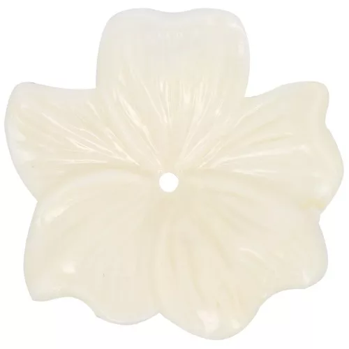 Cuenta flor de resina opaca de 23 mm - Crema x1