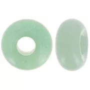 Perle ronde gros trou - donuts - 14 mm en pierre gemme - Aventurine x1