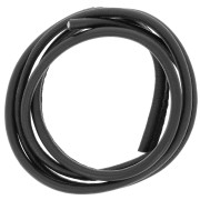 Cordón de cuero cosido de 4 mm - Negro x1m