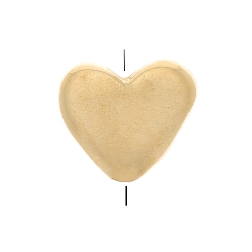 Cuenta Corazón Plana 5x5.5 mm - Chapado de oro 3 micras x1