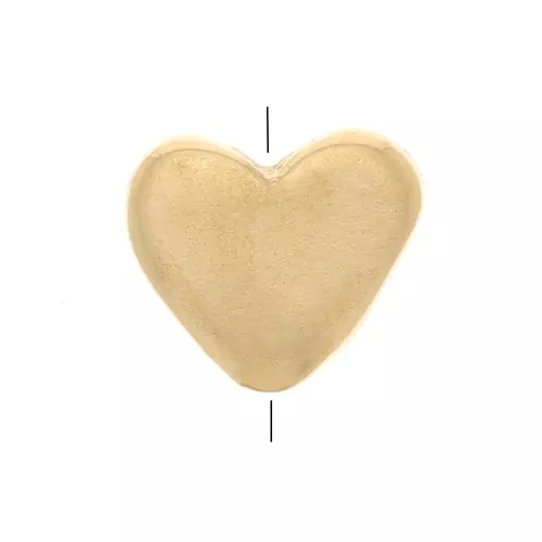 Cuenta Corazón Plana 5x5.5 mm - Chapado de oro 3 micras x1