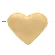 Cuenta corazón plana 7x8 mm - Chapado de oro 3 micras x1